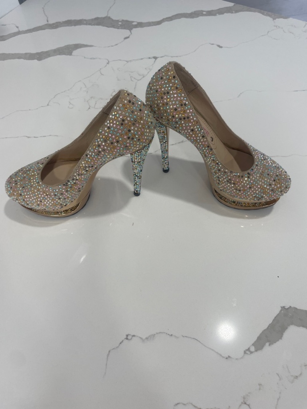 Gianmarco Lorenzi Women's Glitter heels Multicolor stones sparkly - Picture 11 of 16